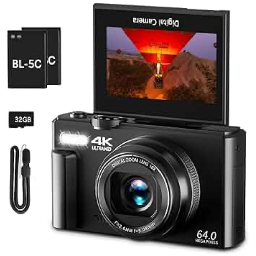 4K Digital Camera with Flip Screen